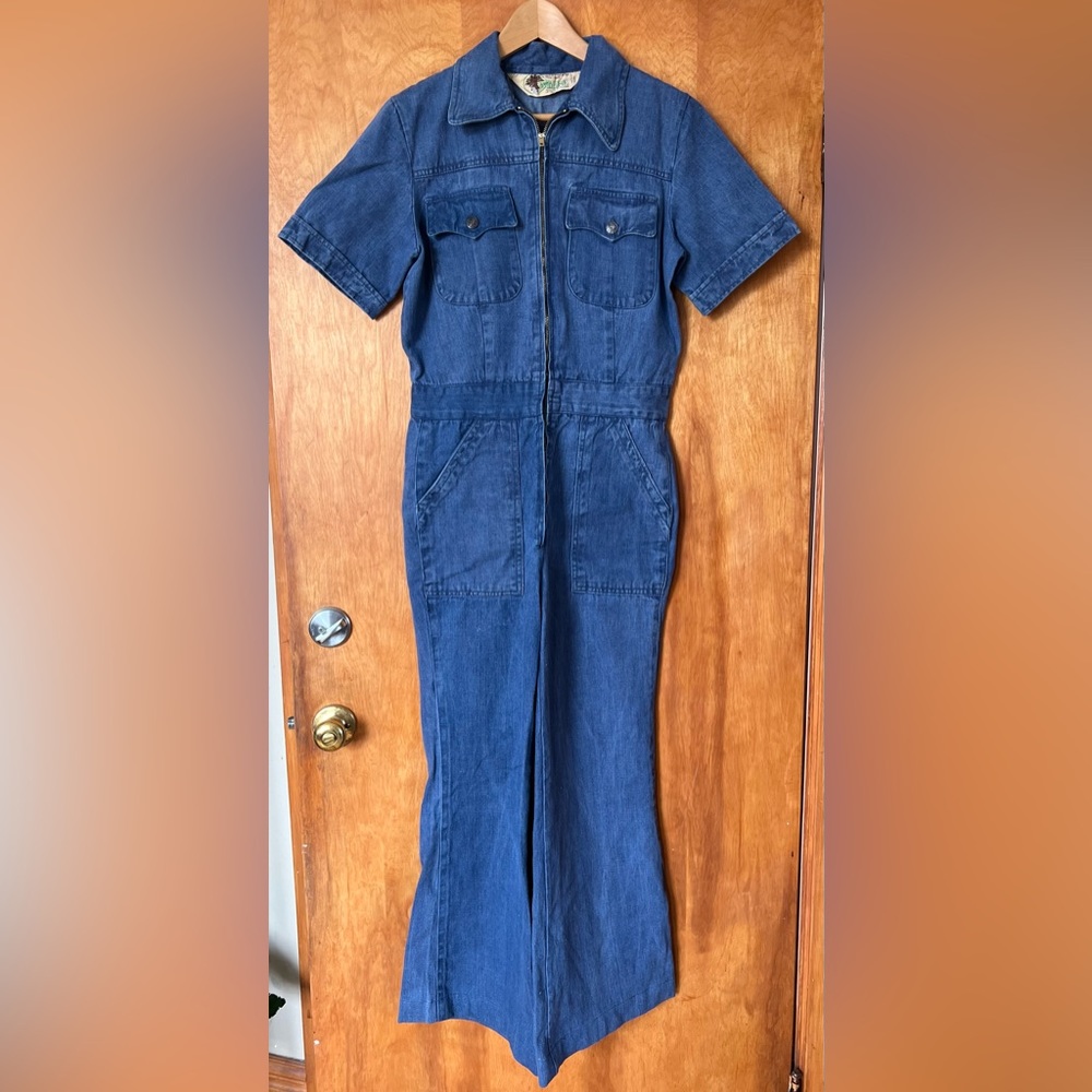 Rare 70s Vintage Jumpsuit Flare 100% cotton by Wild Oats